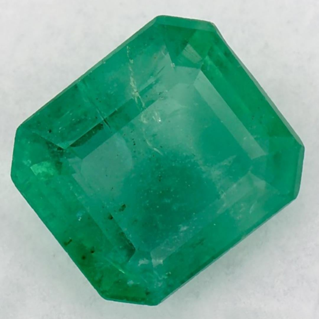 2.42 Ct Emerald Octagon Cut Loose Gemstone In New Condition For Sale In Fort Lee, NJ