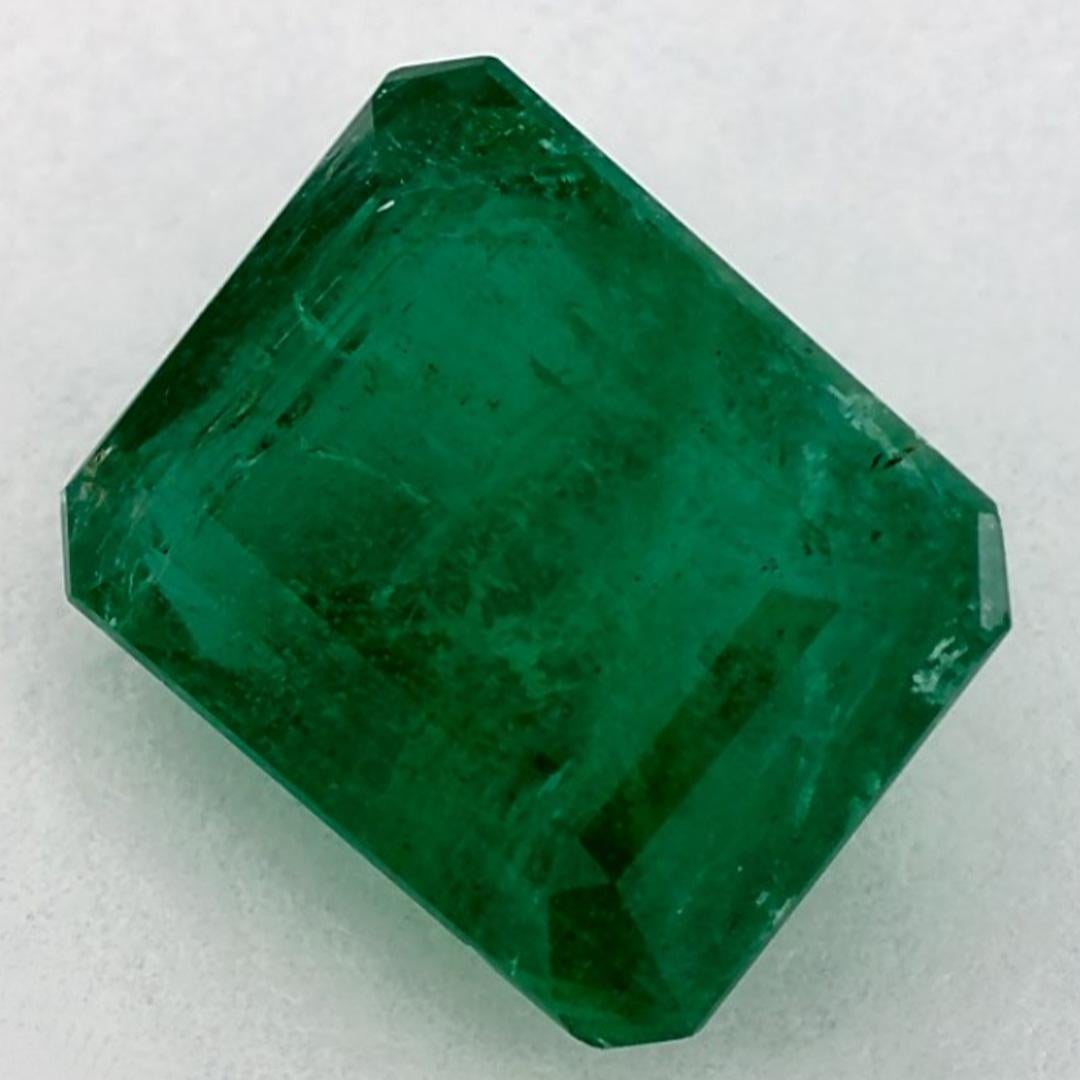 Octagon Cut 2.42 Ct Emerald Octagon Loose Gemstone For Sale