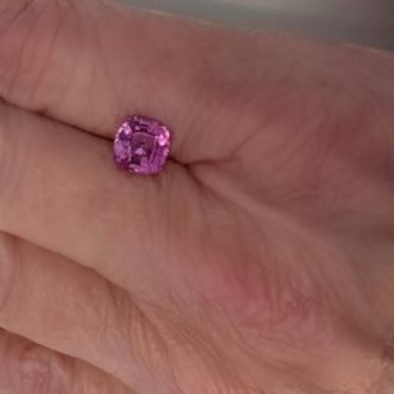 2.42 Carat Cushion Cut Pink Sapphire, Unset Loose Gemstone, GIA Certified 5
