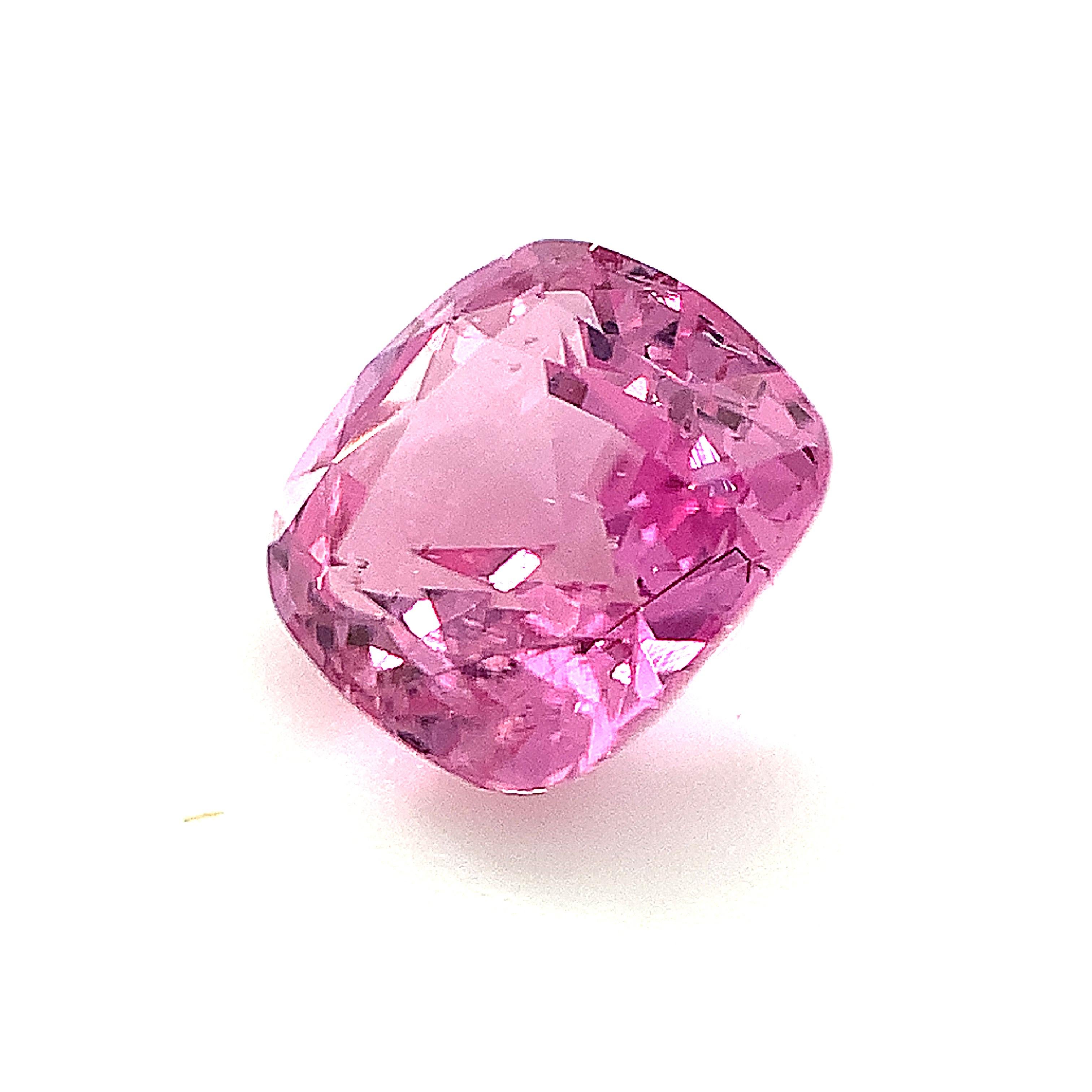 Artisan 2.42 Carat Cushion Cut Pink Sapphire, Unset Loose Gemstone, GIA Certified