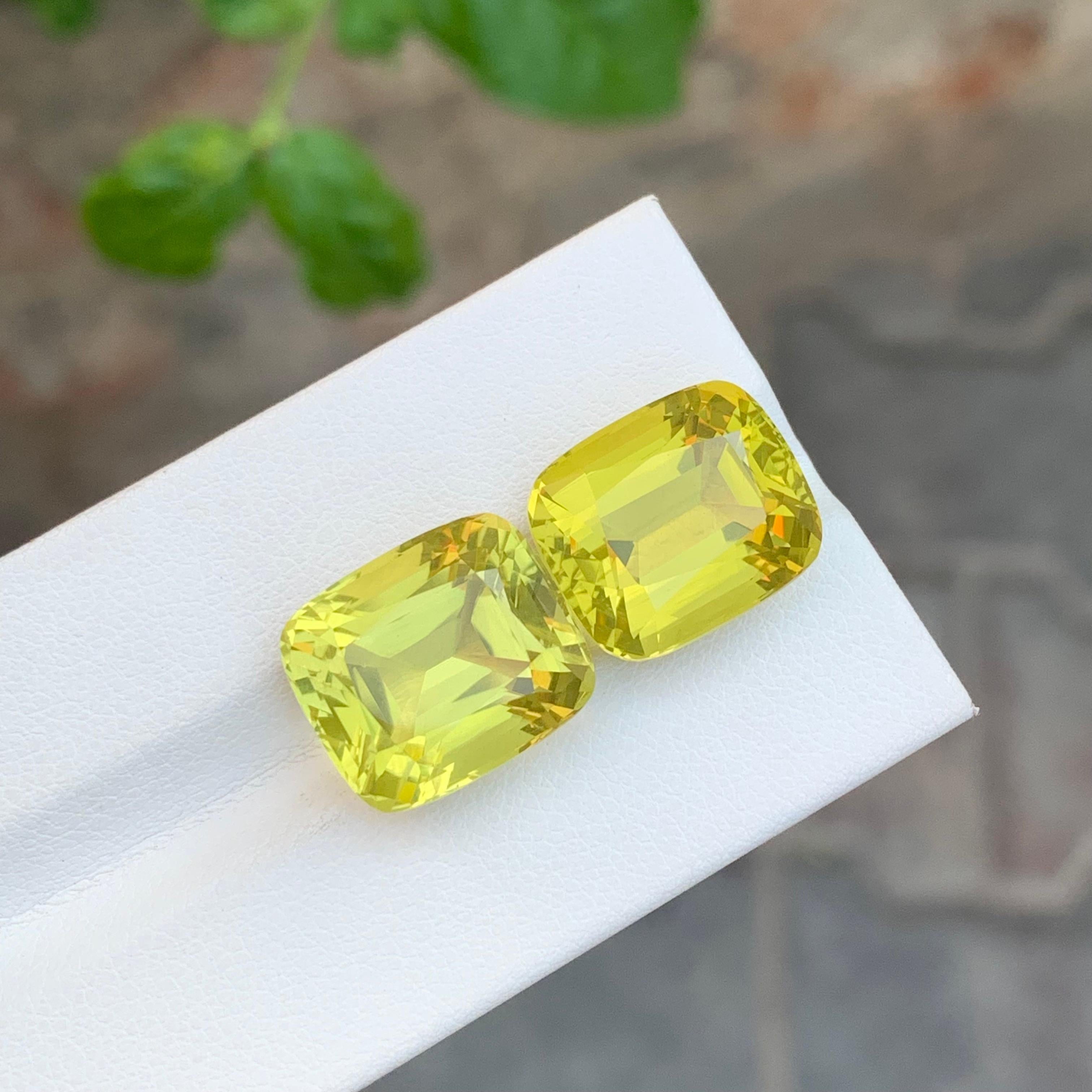 24,20 Karat Natürliche Lose Dual Zitrone Quarz Kissen Form Edelstein für Schmuck im Angebot 4