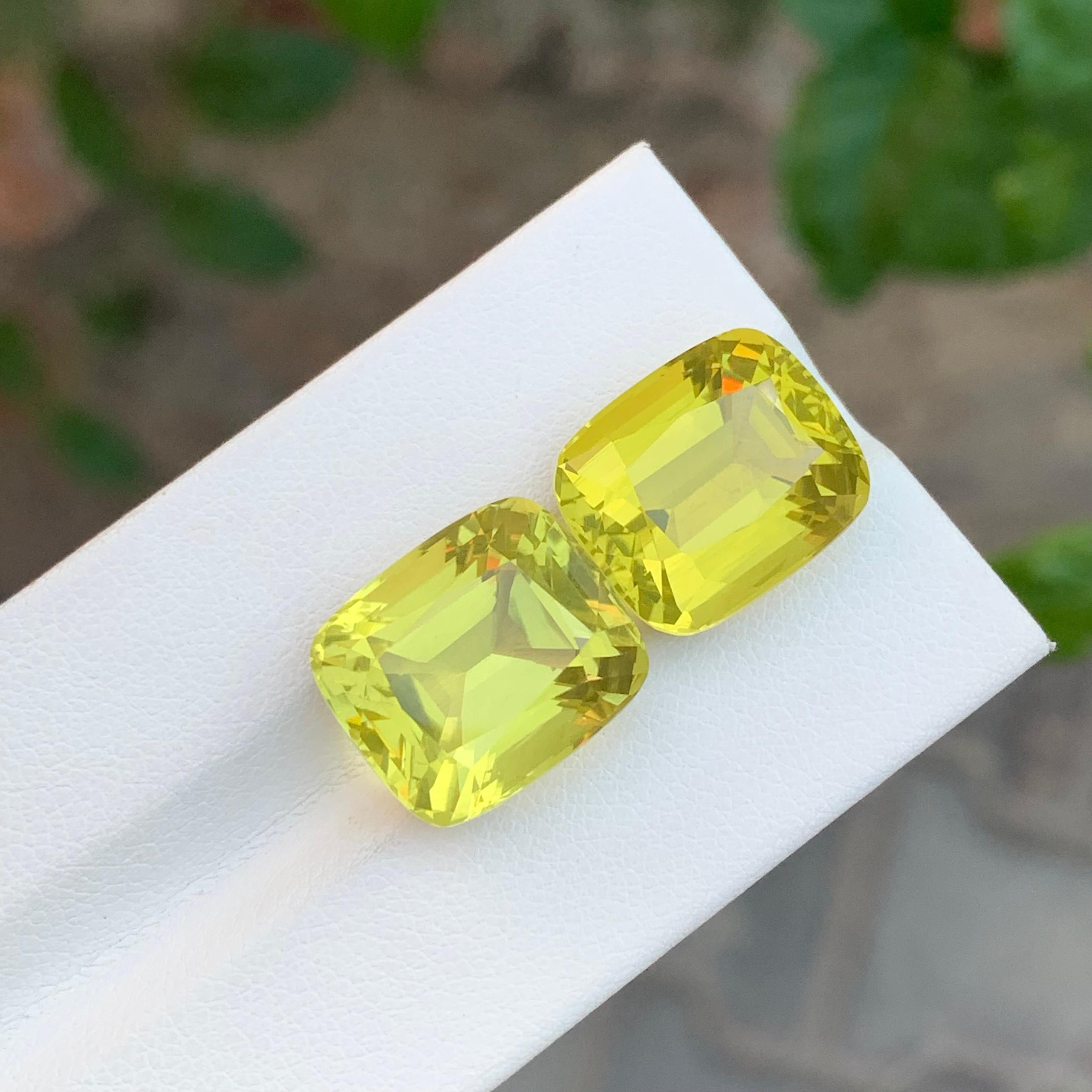24,20 Karat Natürliche Lose Dual Zitrone Quarz Kissen Form Edelstein für Schmuck im Angebot 5