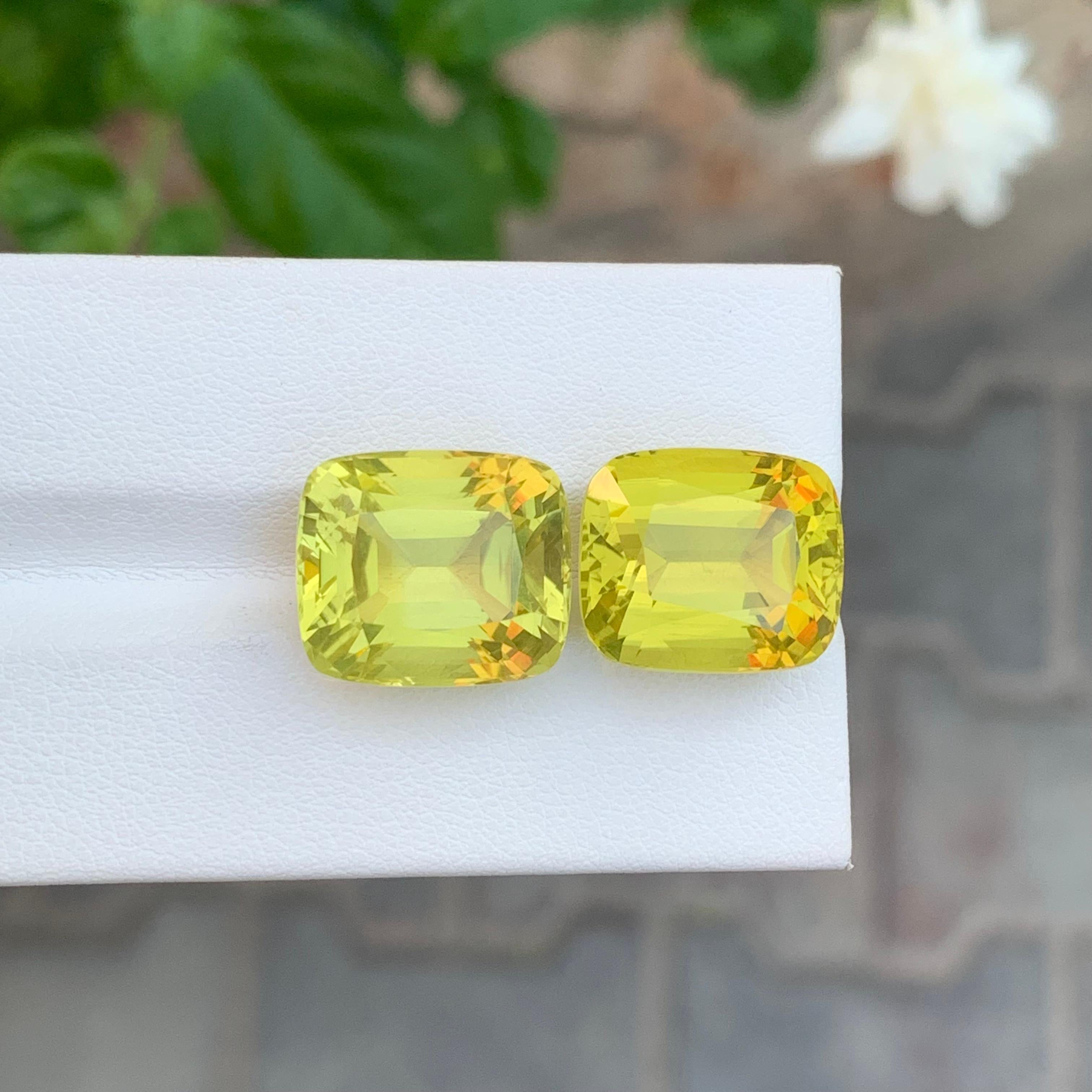 24,20 Karat Natürliche Lose Dual Zitrone Quarz Kissen Form Edelstein für Schmuck (Arts and Crafts) im Angebot