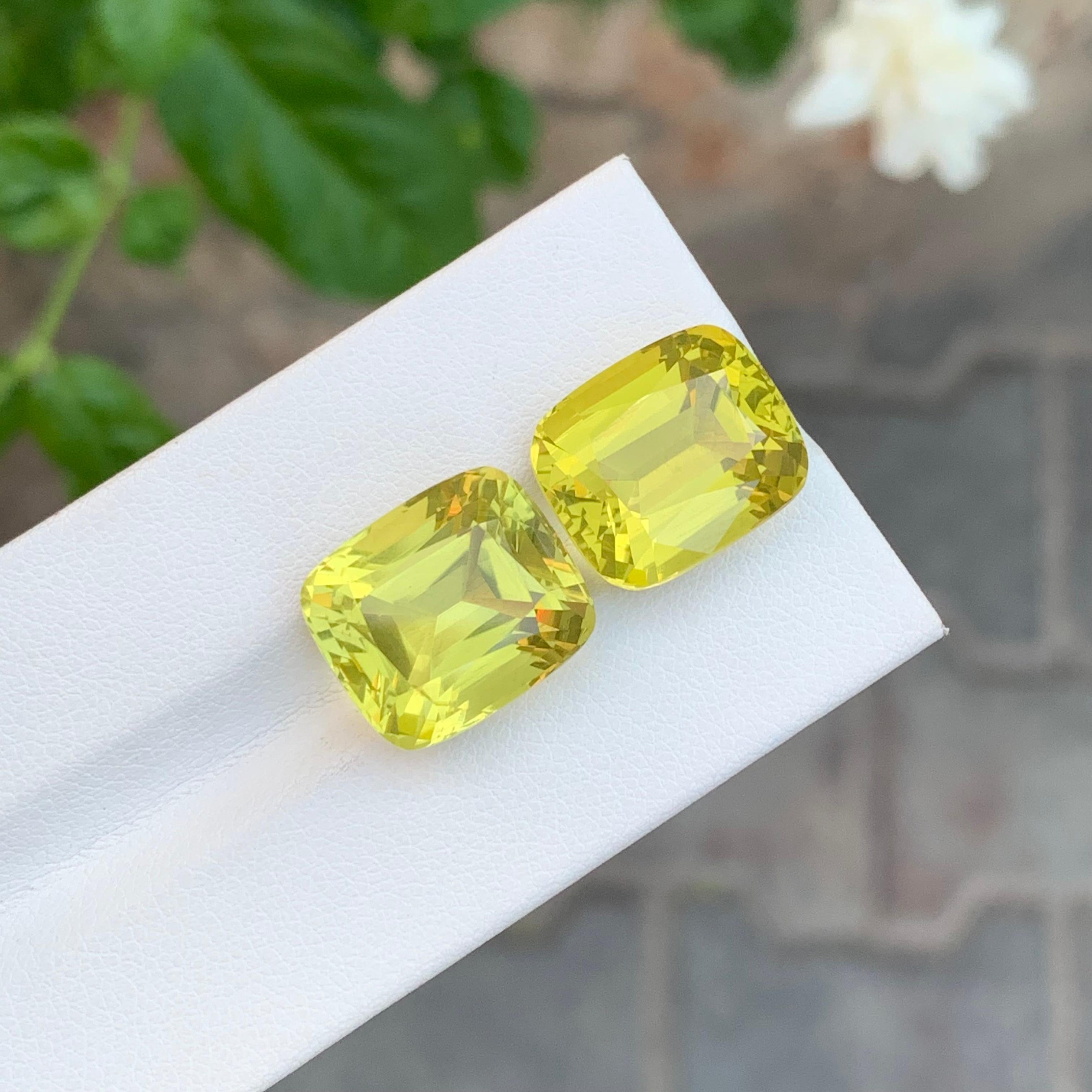 24,20 Karat Natürliche Lose Dual Zitrone Quarz Kissen Form Edelstein für Schmuck (Kissenschliff) im Angebot