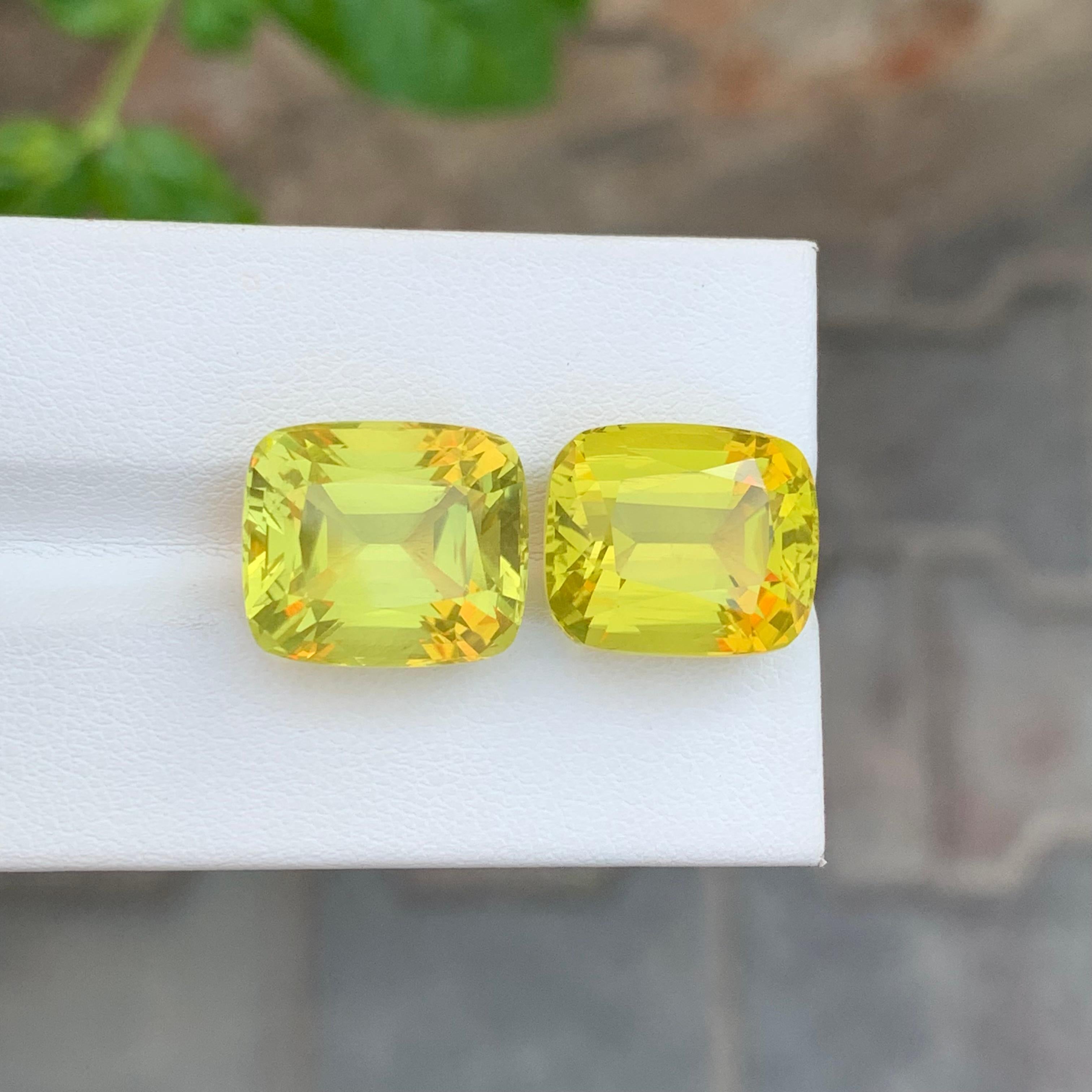 24,20 Karat Natürliche Lose Dual Zitrone Quarz Kissen Form Edelstein für Schmuck im Angebot 1