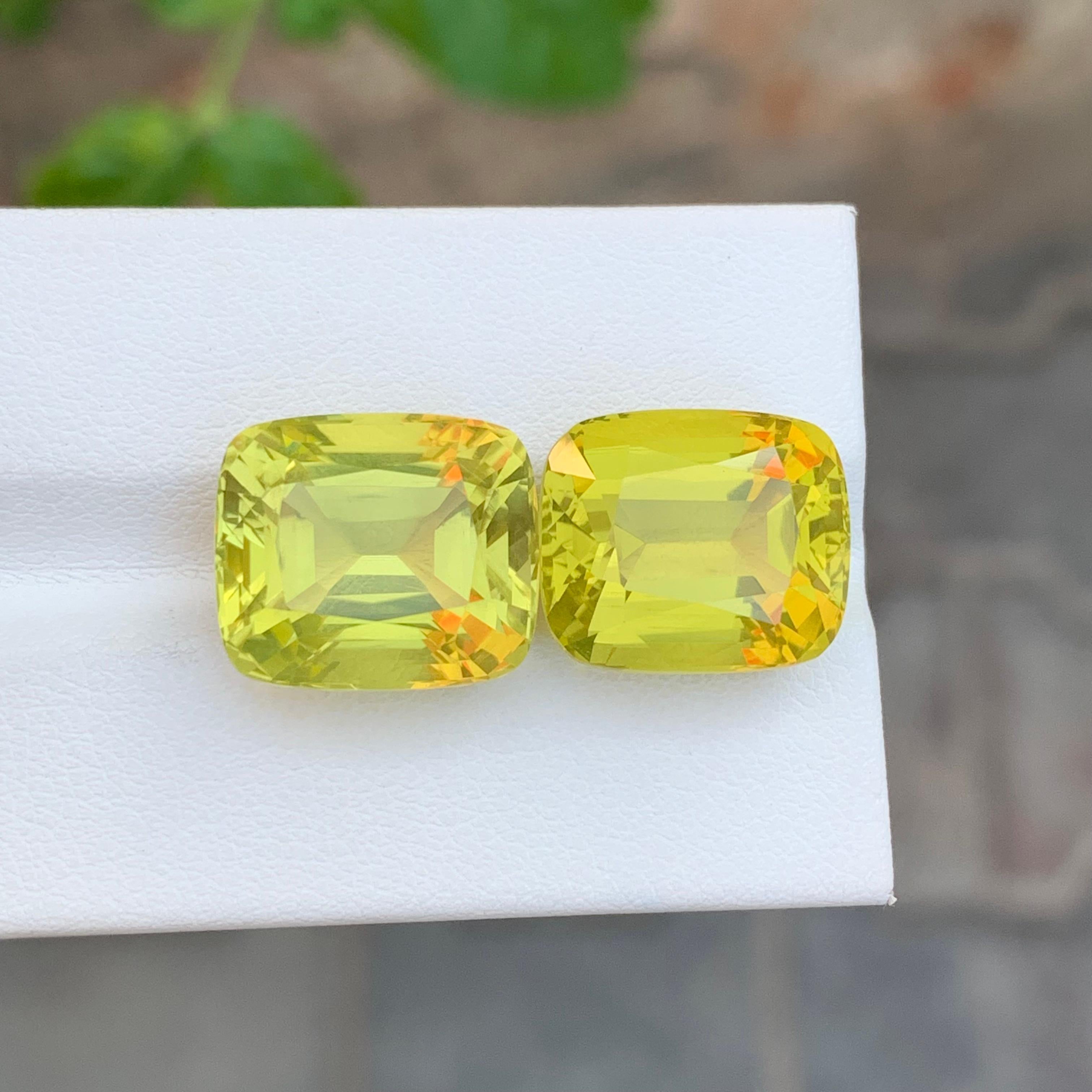 24,20 Karat Natürliche Lose Dual Zitrone Quarz Kissen Form Edelstein für Schmuck im Angebot 2