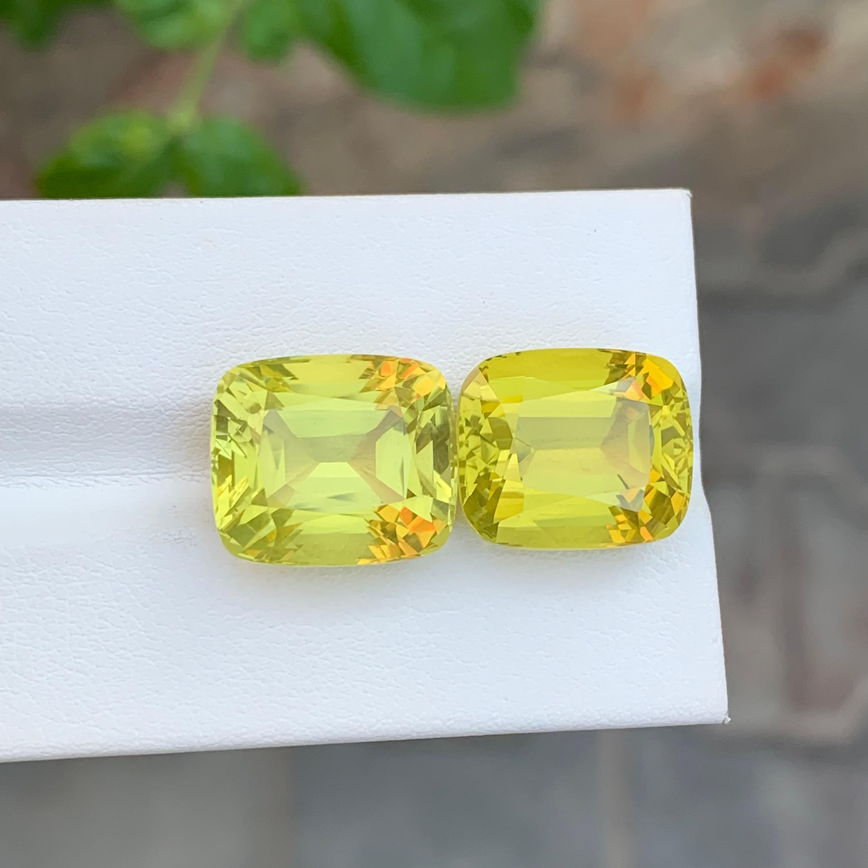 24,20 Karat Natürliche Lose Dual Zitrone Quarz Kissen Form Edelstein für Schmuck im Angebot 3