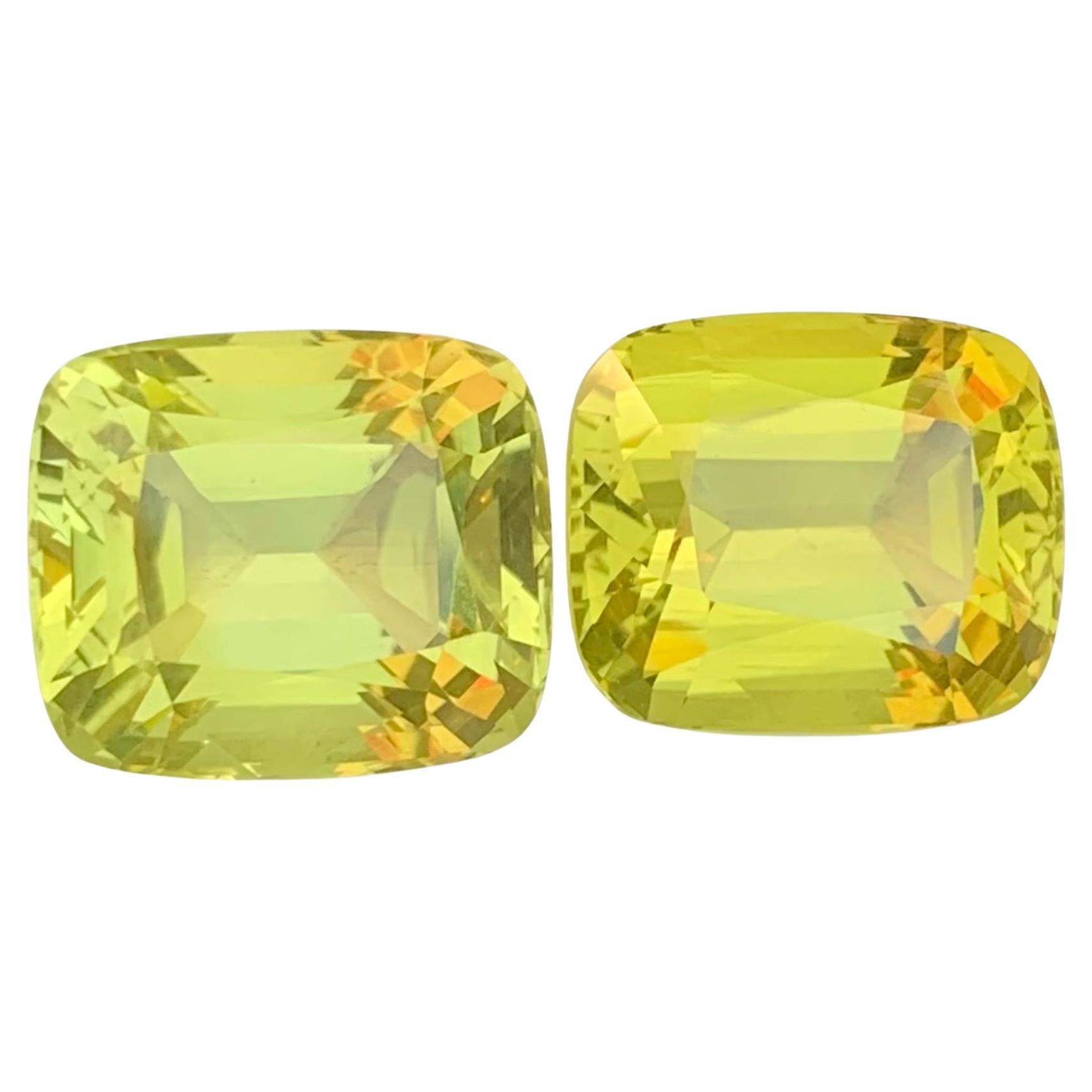 24.20 Carat Natural Loose Dual Lemon Quartz Cushion Shape Gem For Jewellery