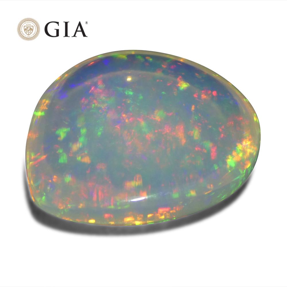 24.28ct Pear White Opal GIA Certified Ethiopia   For Sale 5