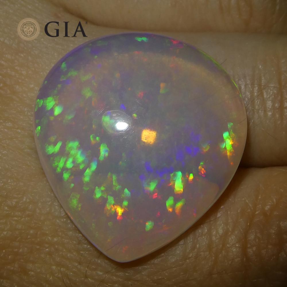 24.28ct Pear White Opal GIA Certified Ethiopia   For Sale 6