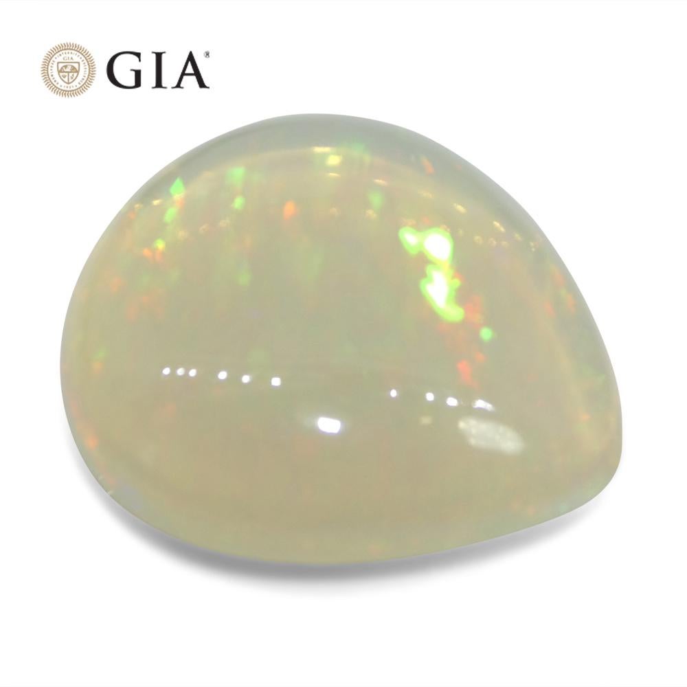 24.28ct Pear White Opal GIA Certified Ethiopia   For Sale 6