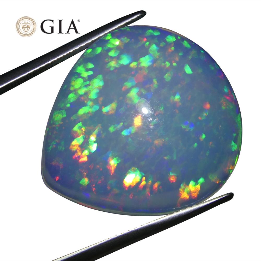 24.28ct Pear White Opal GIA Certified Ethiopia   For Sale 7