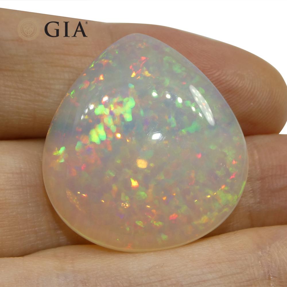 This is a stunning GIA Certified Opal 


The GIA report reads as follows:

GIA Report Number: 6234220370
Shape: Pear
Cutting Style: Double Cabochon
Cutting Style: Crown: 
Cutting Style: Pavilion: 
Transparency: Semi-Transparent
Colour: