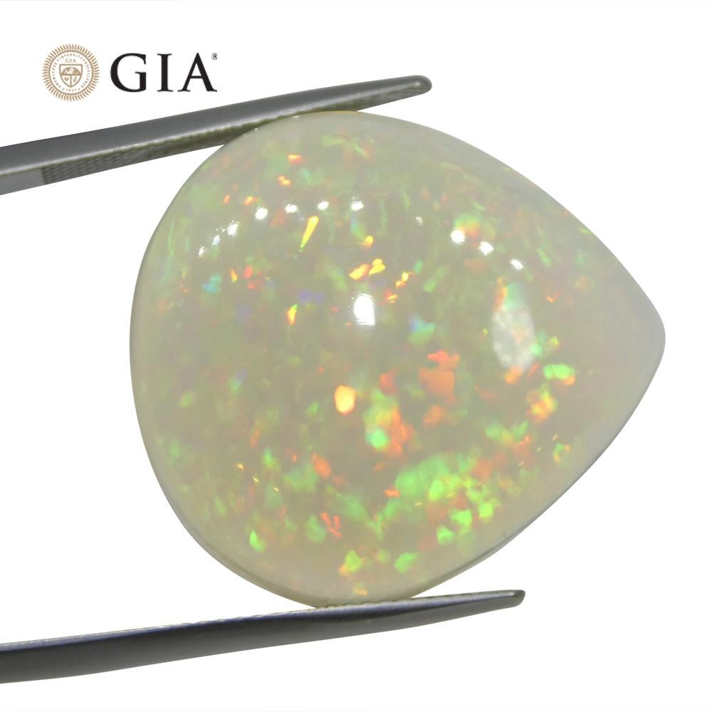 Pear Cut 24.28ct Pear White Opal GIA Certified Ethiopia   For Sale