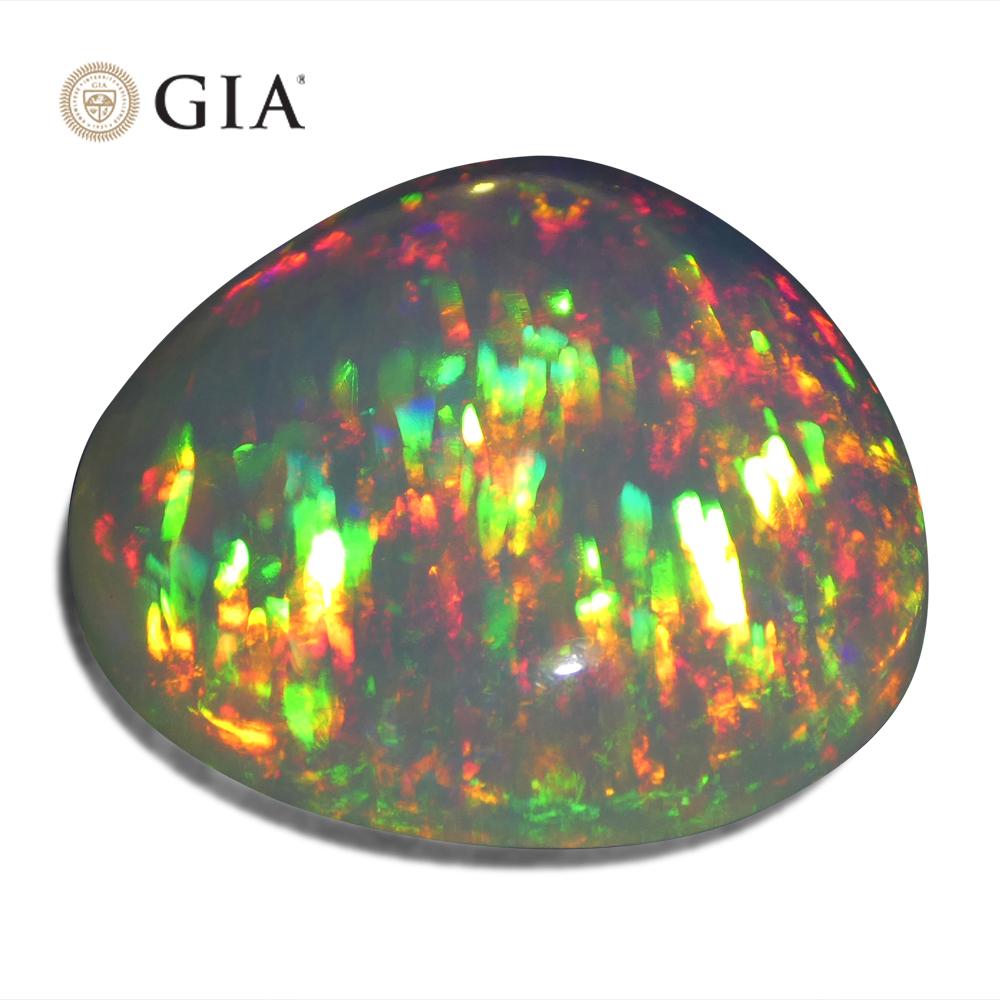 Women's or Men's 24.28ct Pear White Opal GIA Certified Ethiopia   For Sale