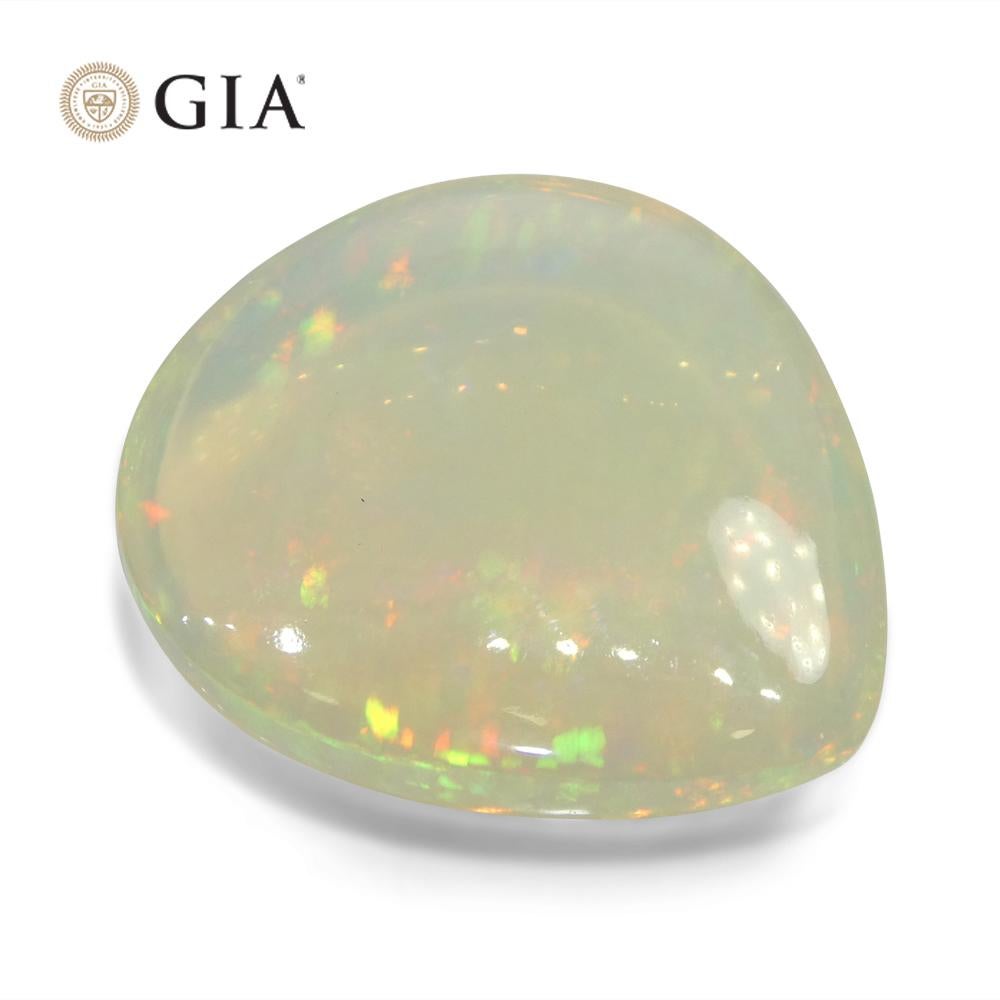 24.28ct Pear White Opal GIA Certified Ethiopia   For Sale 2