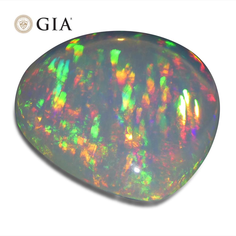 24.28ct Pear White Opal GIA Certified Ethiopia   For Sale 3