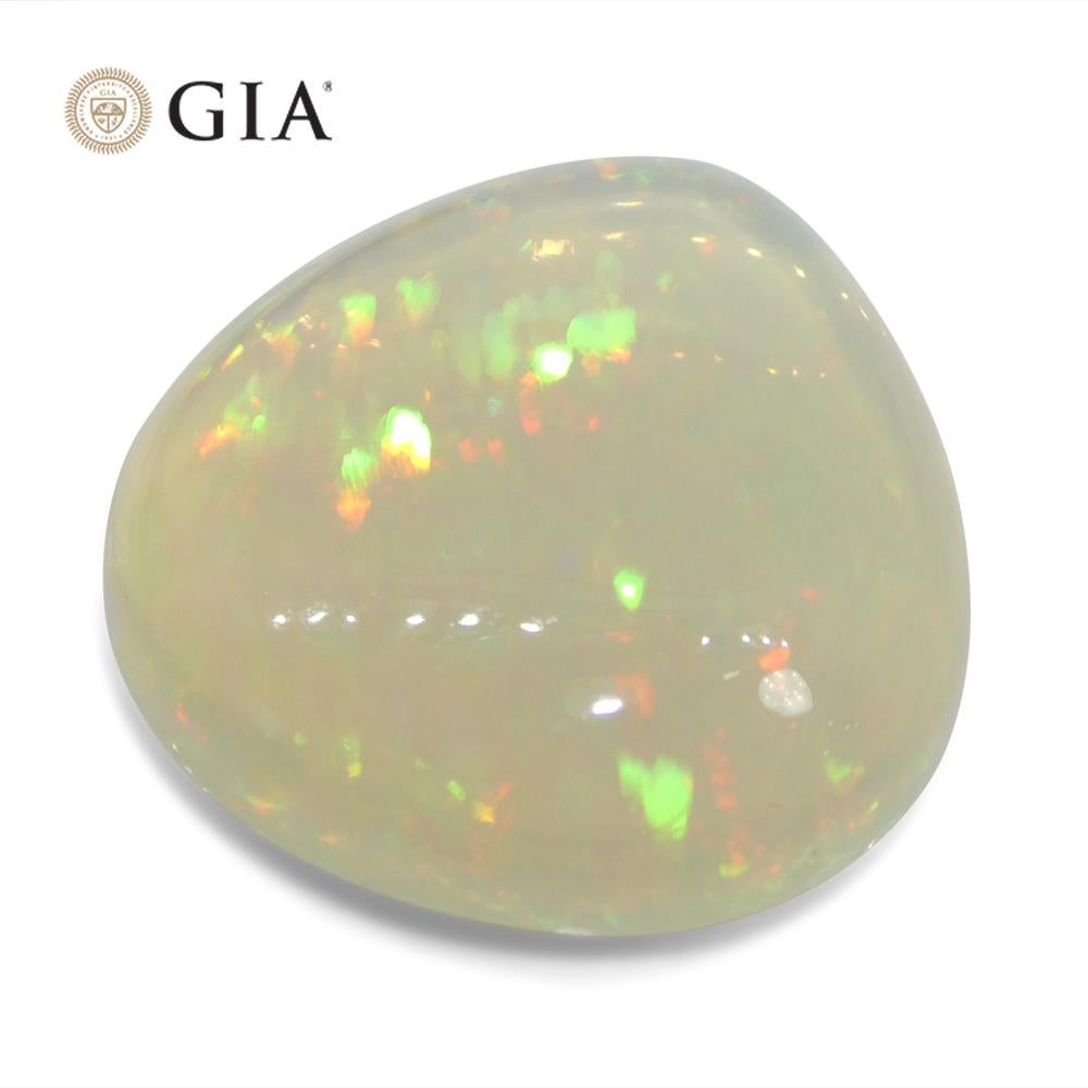 24.28ct Pear White Opal GIA Certified Ethiopia   For Sale 4