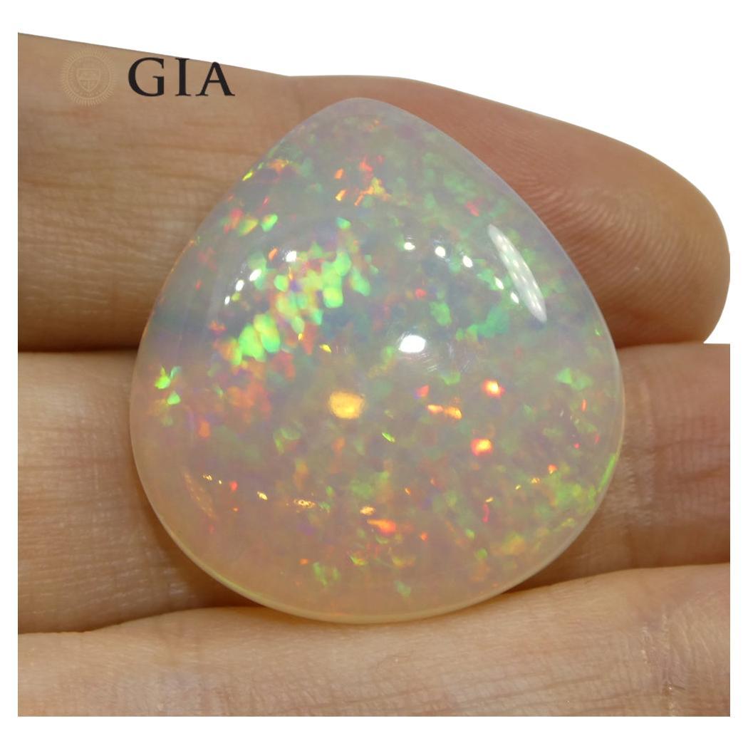 24.28ct Pear White Opal GIA Certified Ethiopia  