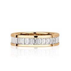 2.42ct Baguette Cut Diamond Eternity Band in 18k Champagne Yellow Gold