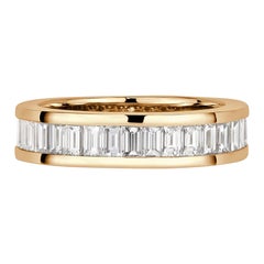 2.42ct Baguette Cut Diamond Eternity Band in 18k Champagne Yellow Gold