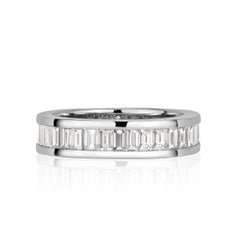 2.42ct Baguette Cut Diamond Eternity Band in 18k White Gold