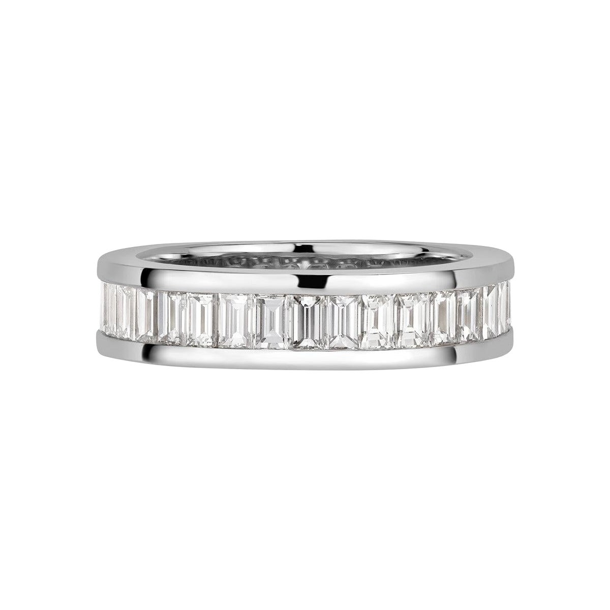 2.42ct Baguette Cut Diamond Eternity Band in 18k White Gold