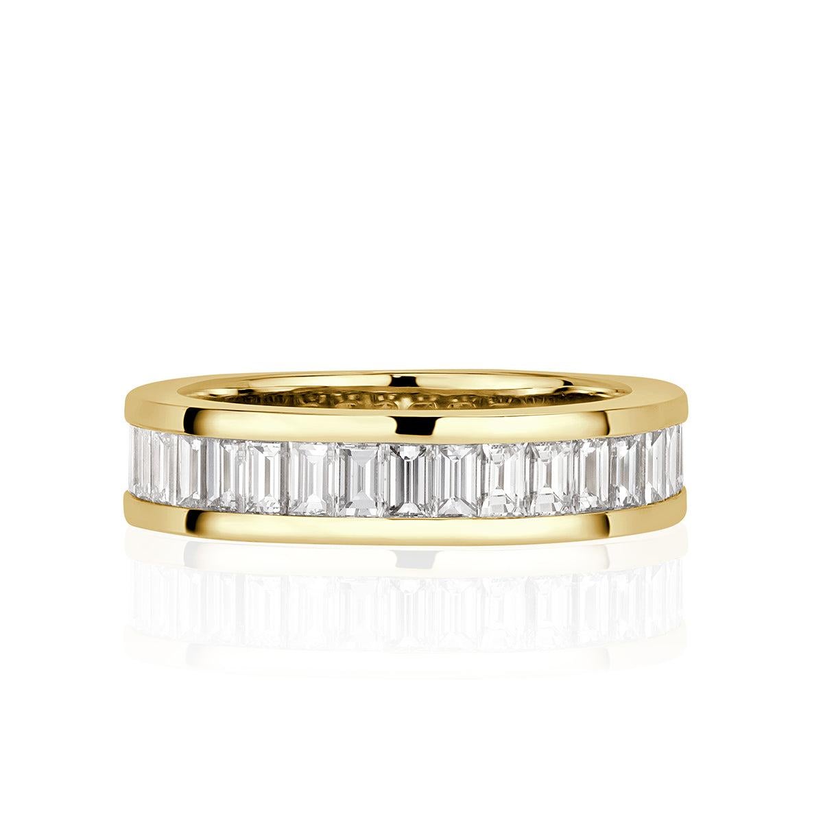 2.42ct Baguette Cut Diamond Eternity Band in 18k Yellow Gold