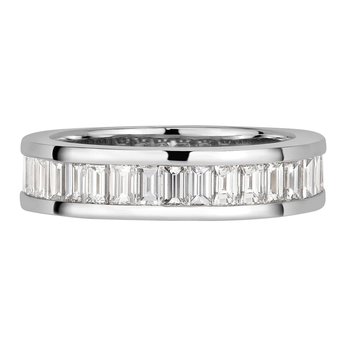 2.42ct Baguette Cut Diamond Eternity Band in Platinum