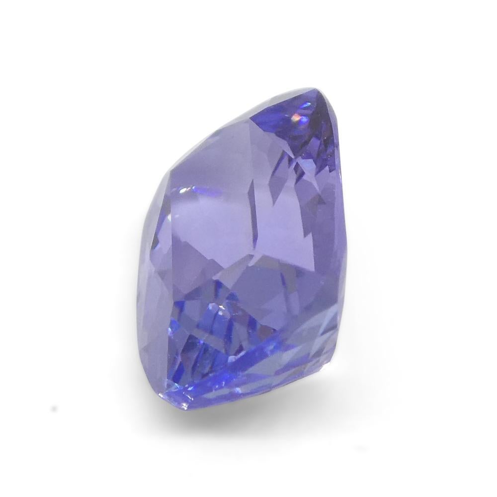 Women's or Men's 2.42ct Cushion Violet Blue Tanzanite from Tanzania For Sale