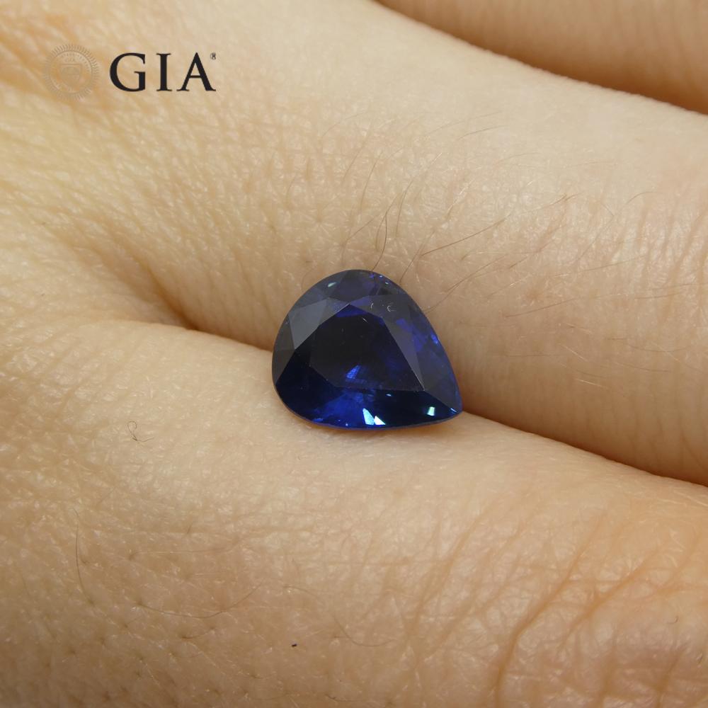 2.42ct Pear Blue Sapphire GIA Certified Thailand For Sale 9