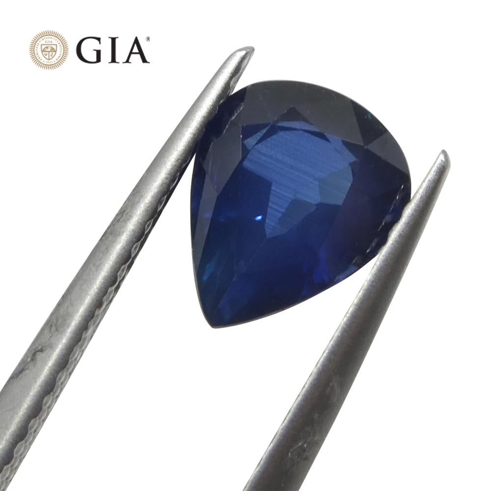 2.42ct Pear Blue Sapphire GIA Certified Thailand In New Condition For Sale In Toronto, Ontario