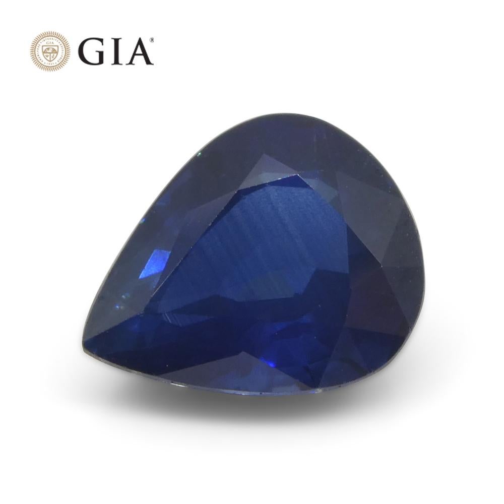 2.42ct Pear Blue Sapphire GIA Certified Thailand For Sale 1