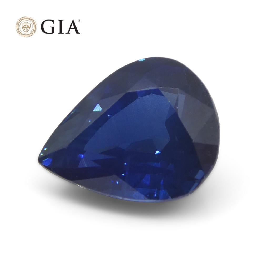 2.42ct Pear Blue Sapphire GIA Certified Thailand For Sale 2