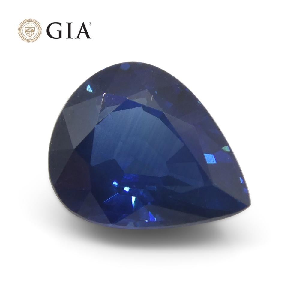 2.42ct Pear Blue Sapphire GIA Certified Thailand For Sale 3