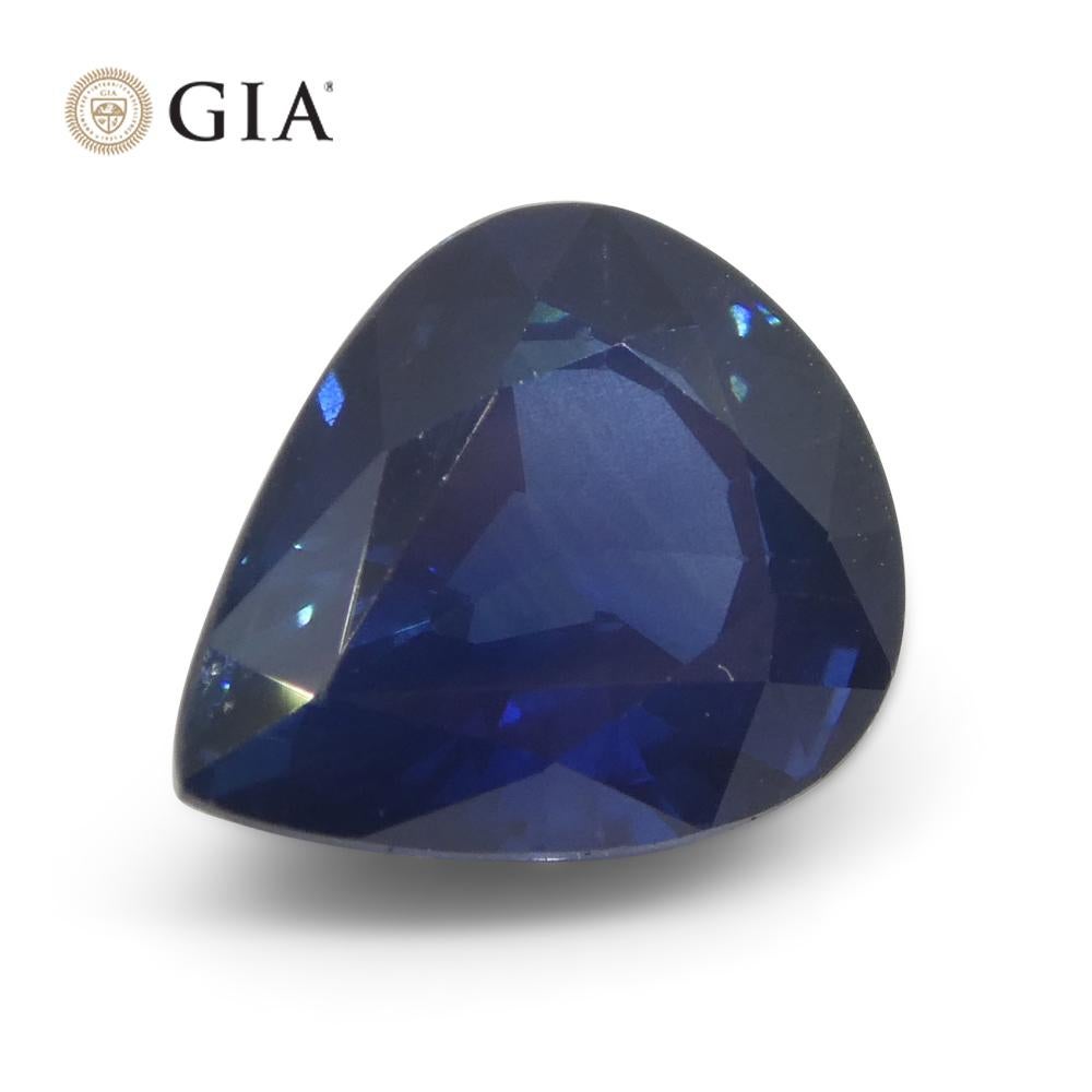 2.42ct Pear Blue Sapphire GIA Certified Thailand For Sale 4