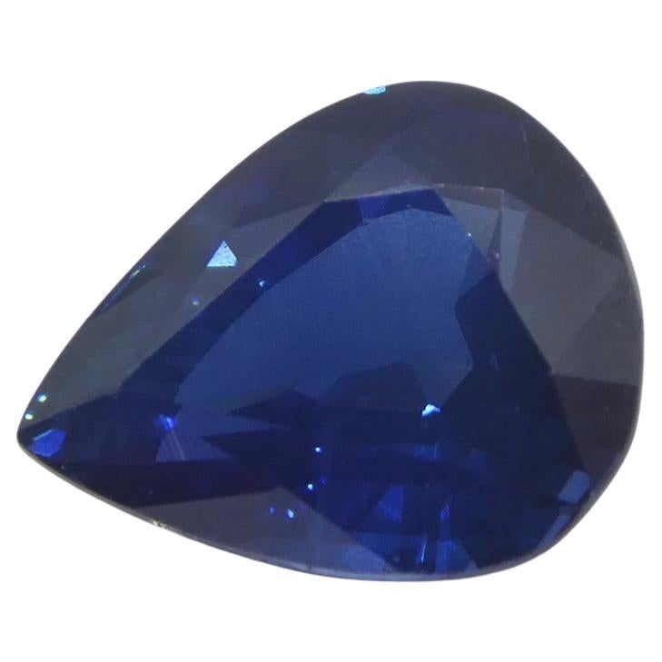 Saphir bleu poire de 2,42 carats certifié GIA, Thaïlande