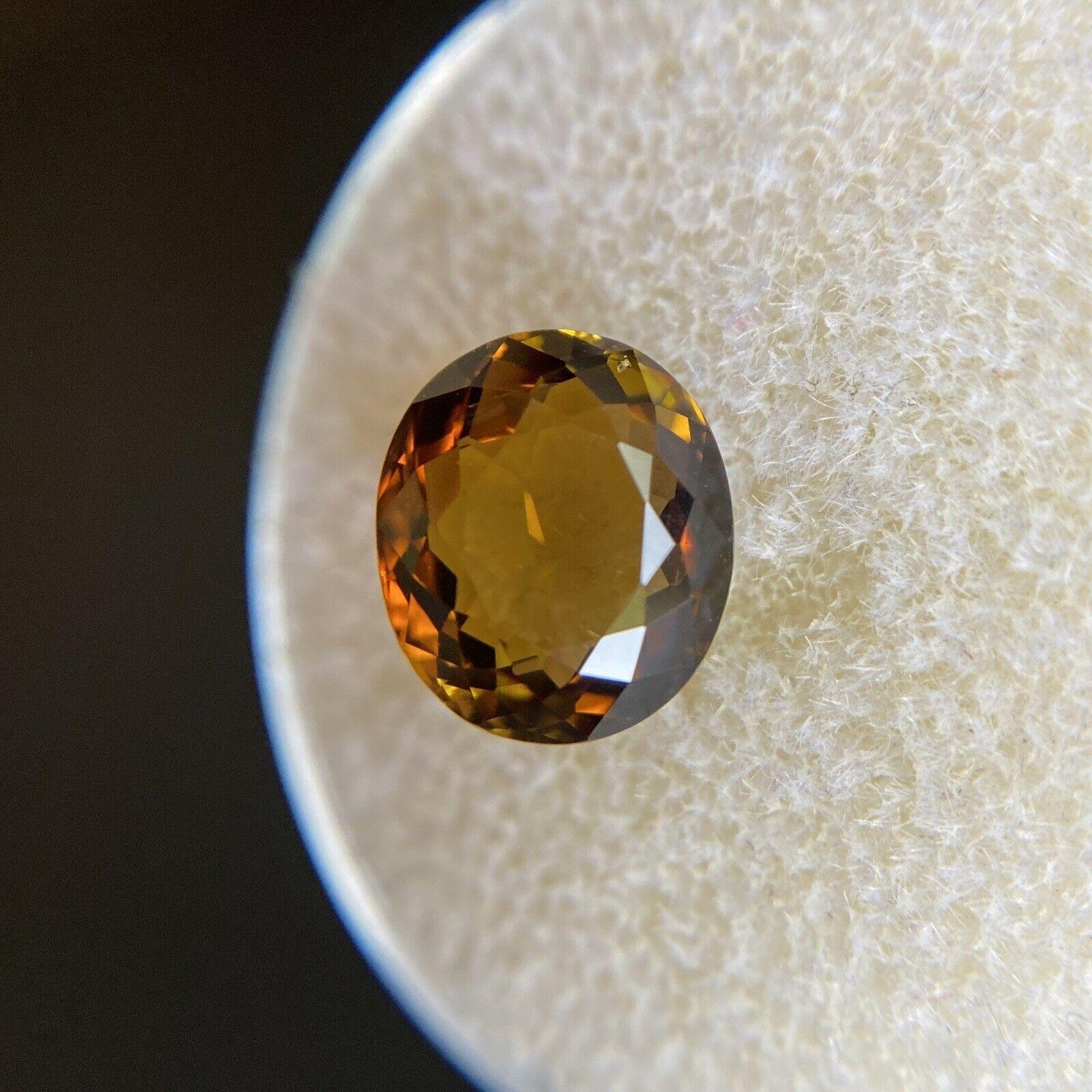 2.42ct Vivid Orange Yellow Tourmaline Oval Cut Loose Unique Rare Gem For Sale 2