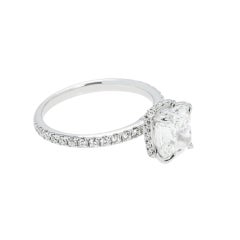 2.43 Carat Cushion Diamond Ring Brilliant White 18K Gold Effortless Elegance