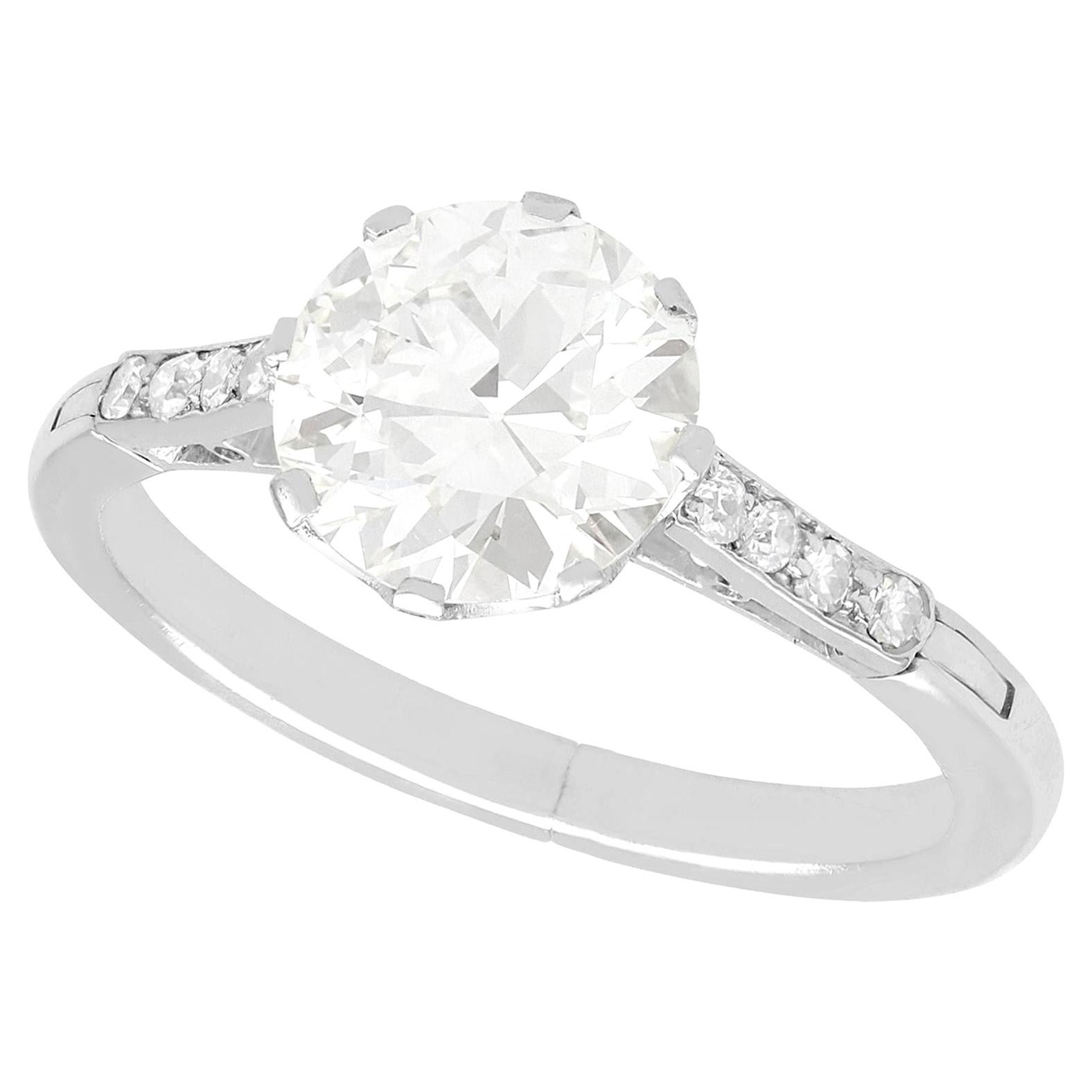 2.43 Karat Diamant und Weißgold Solitär Ring