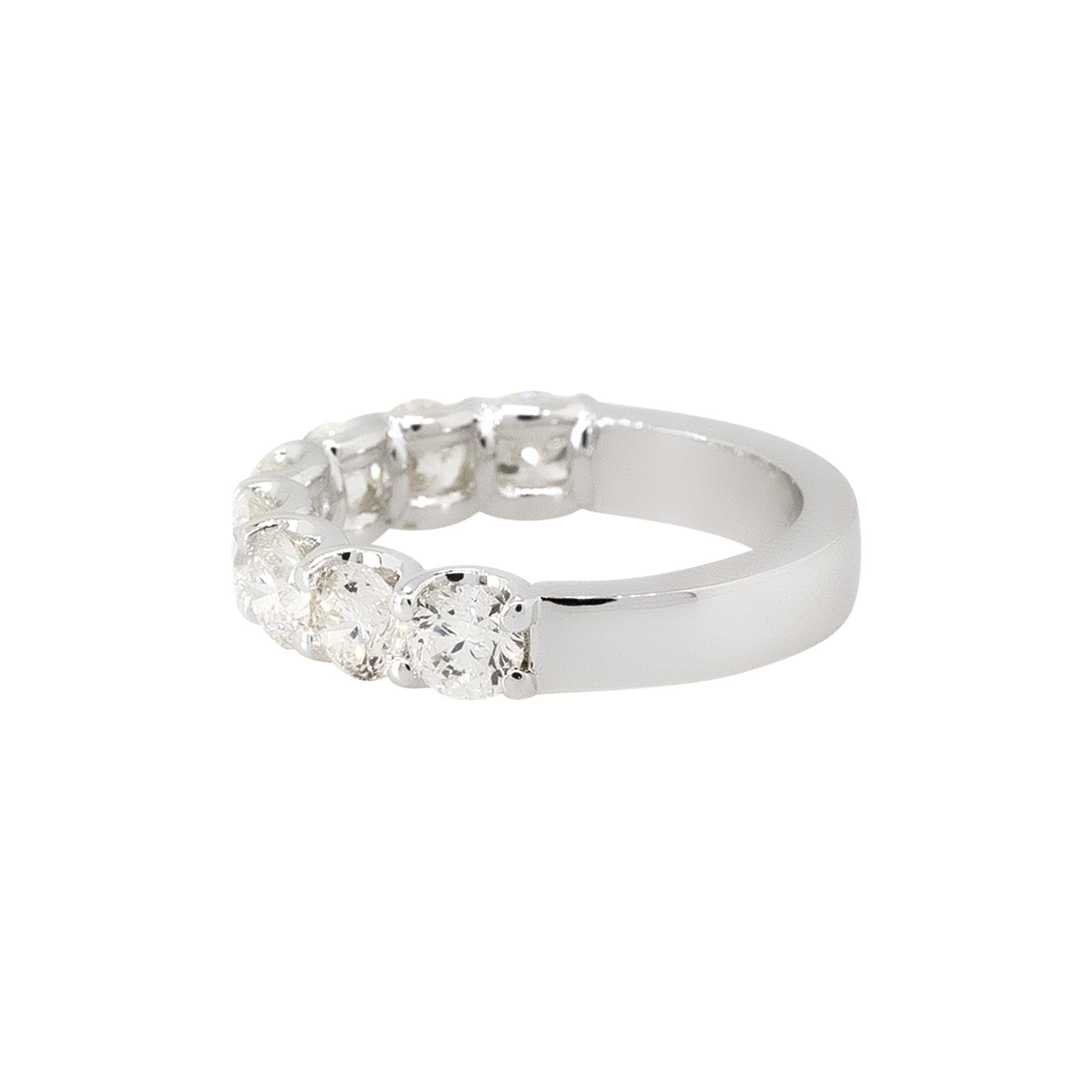 Round Cut 2.43 Carat Diamond Halfway Eternity Ring 18 Karat in Stock For Sale