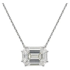 2.43 carat Invisible Setting Emerald necklace