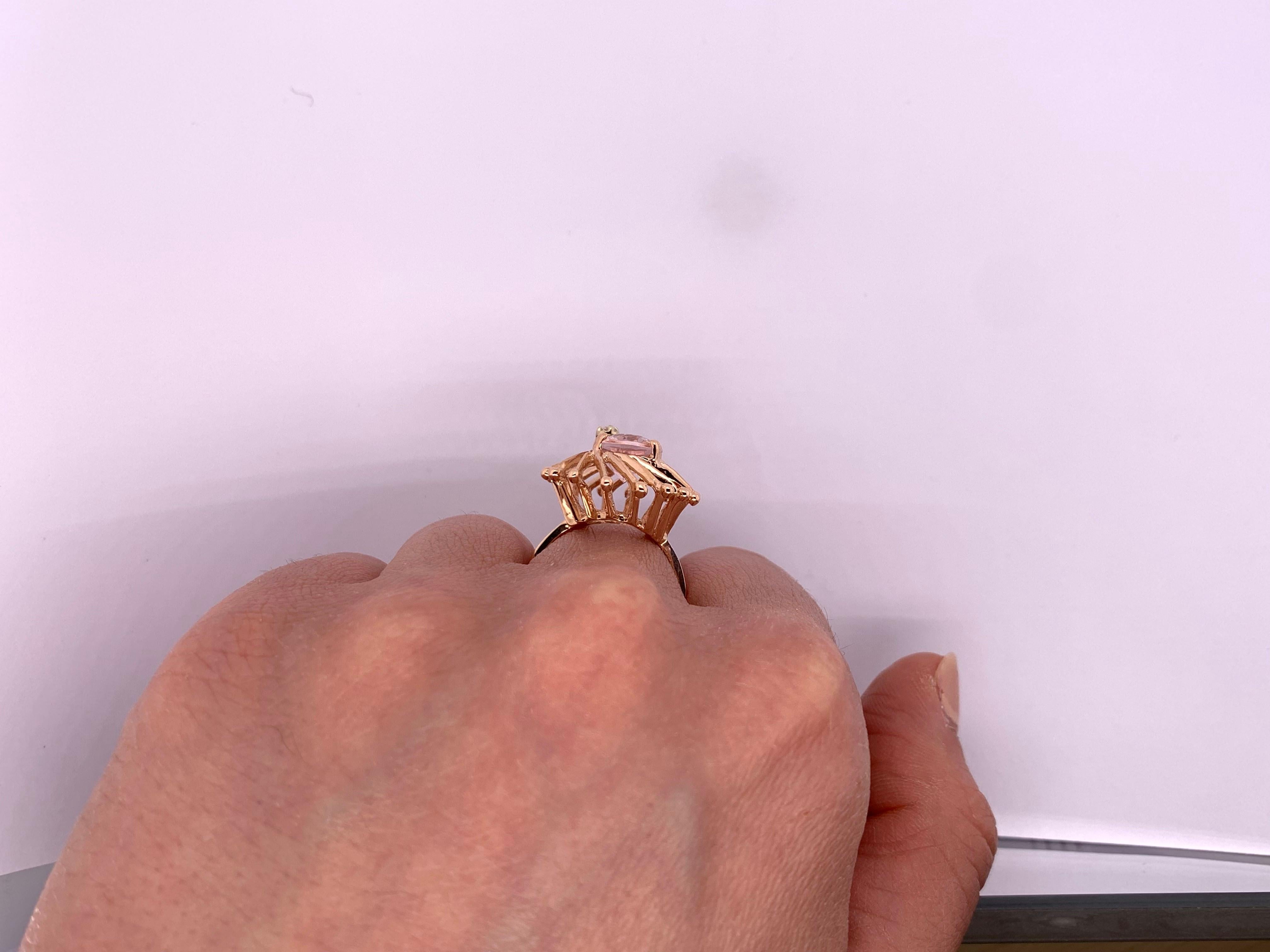 Oval Cut 2.43 Carat Pink Morganite and Diamond Ring