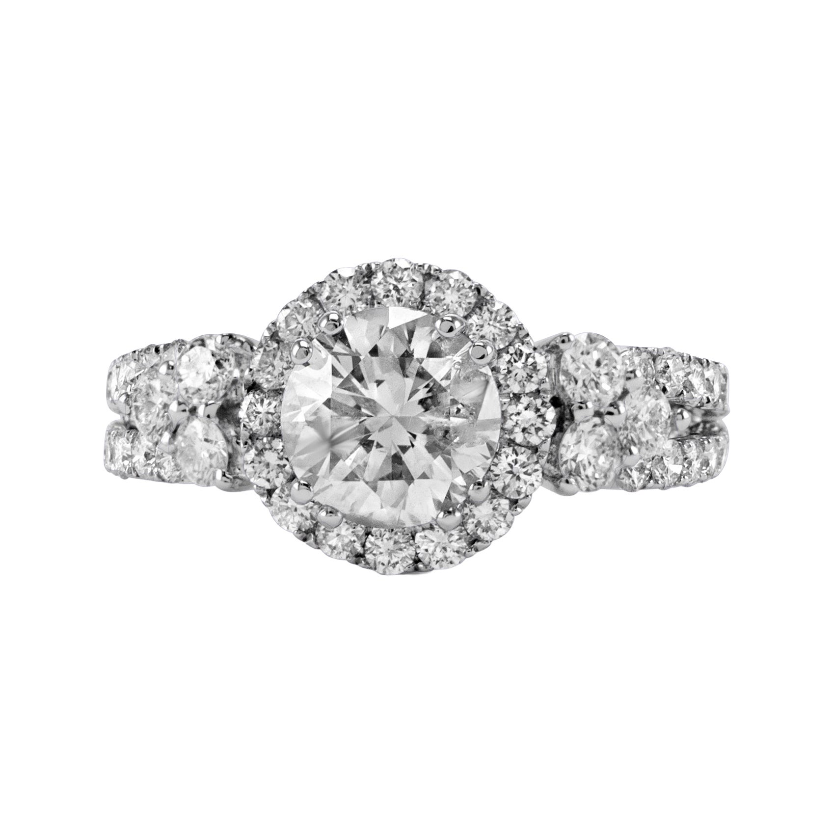 2.43 Carat Round Brilliant Diamond Ring 18 Karat White Gold