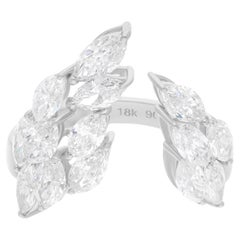 Bague manchette en or blanc 18 carats avec diamants de 2,43 carats de pureté SI de couleur hi-colore