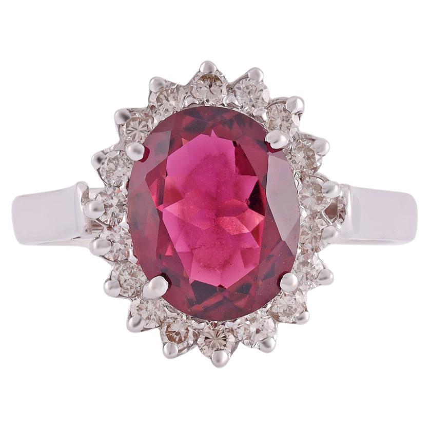 Anillo de Turmalina y Diamante de 2,43 quilates en 18 quilates  Oro