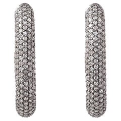 Boucles d'oreilles Huggies en diamant de style victorien de 2,43 carats