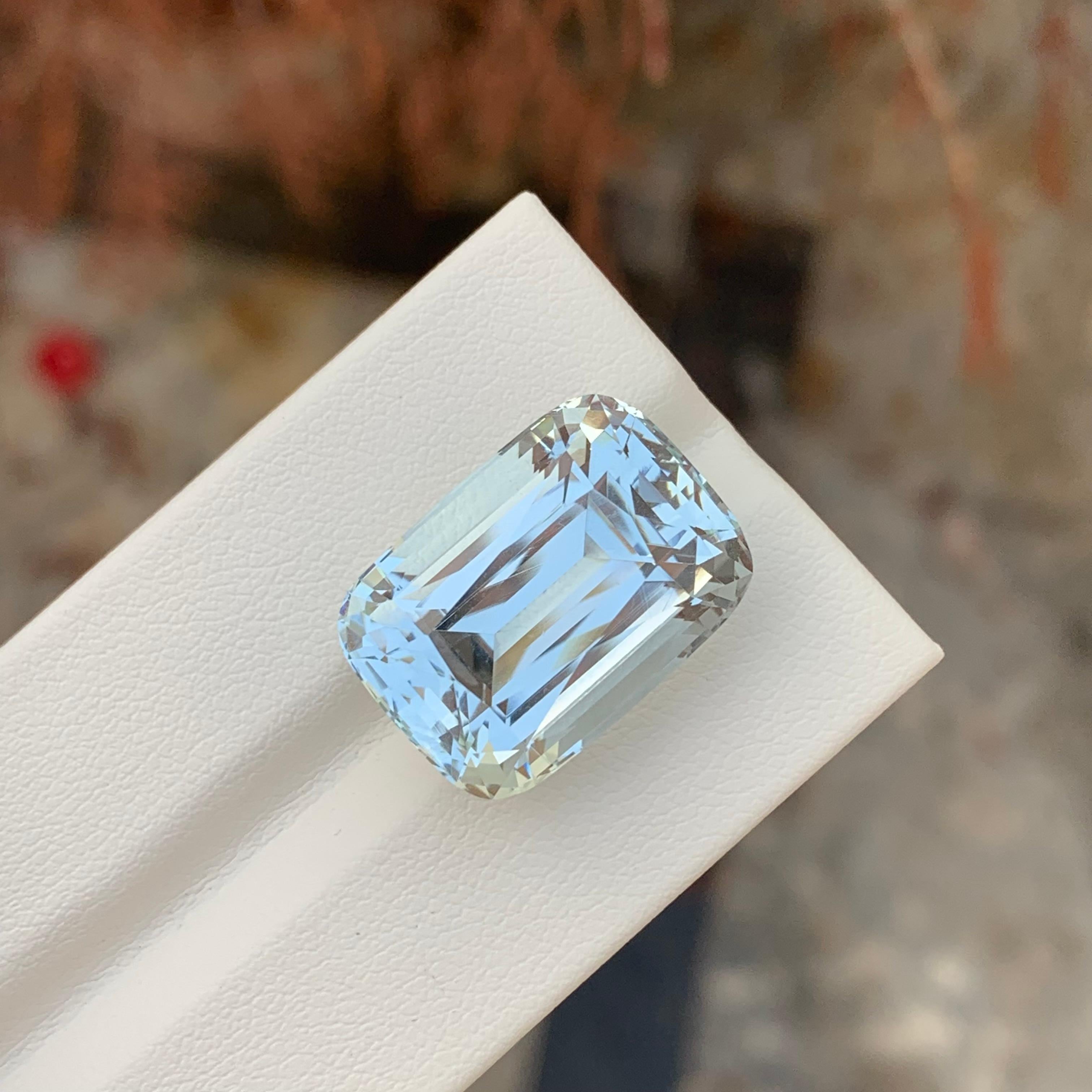 24,30 Karat ungeheizt unbehandelt natürlich lose Aquamarin Cushion Cut im Angebot 5
