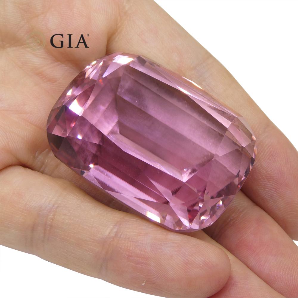 Women's or Men's 243.01ct Cushion Pink Kunzite GIA Certified