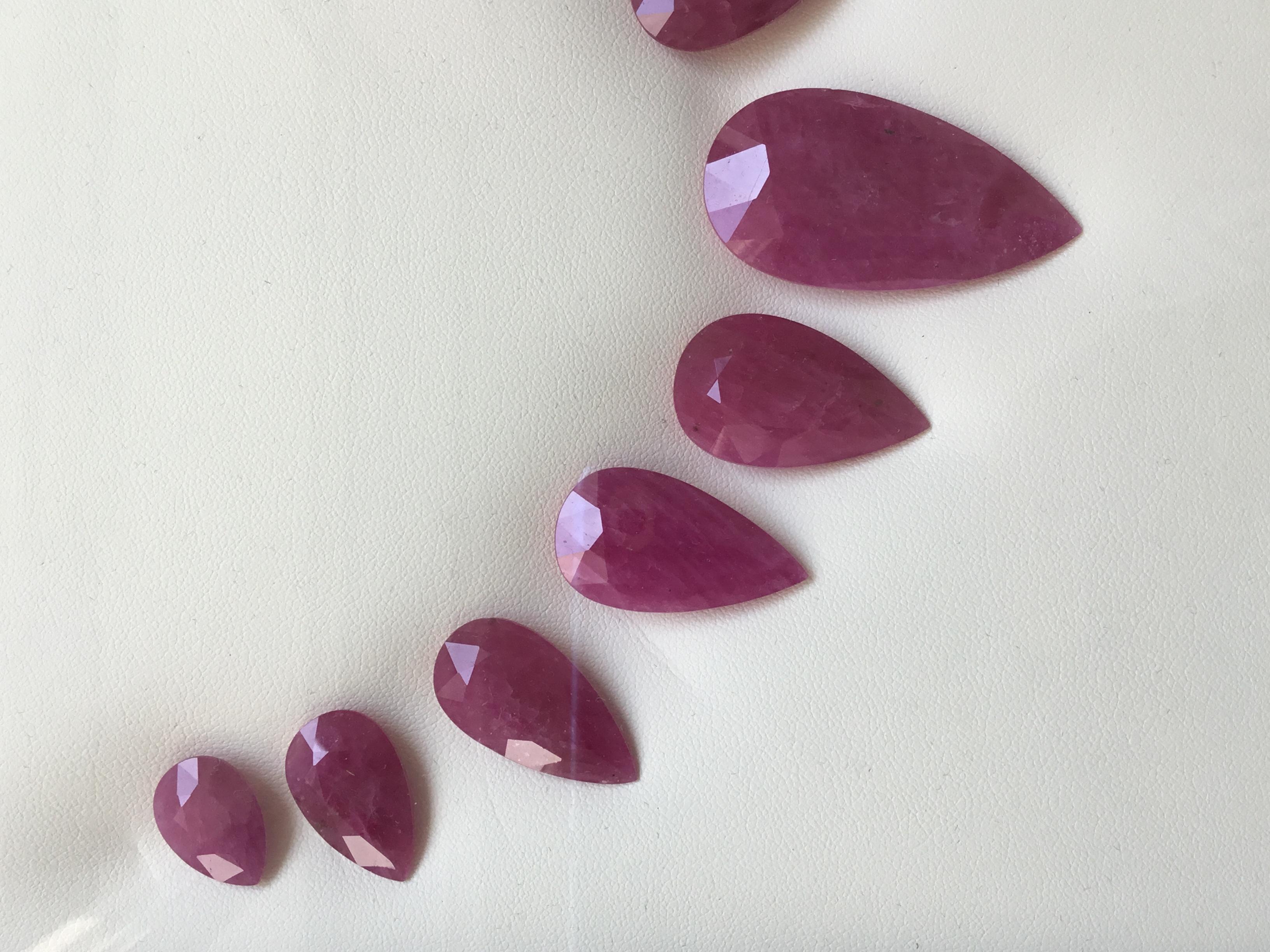 243.08 Carats Ruby Mozambique Pear Faceted Cut stone Layout Heated Natural Gem en vente 1